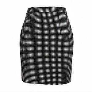 Ann Taylor | Petite • Black & White Polka Dot Pencil Skirt 4P